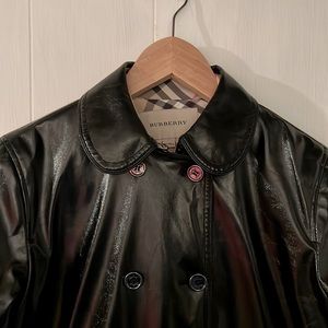 Burberry black patent swing trench